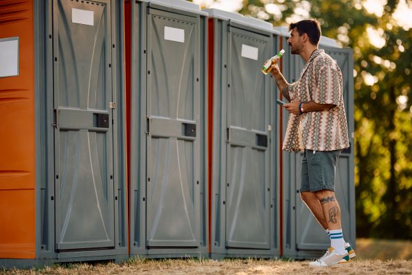 Portable toilet hire units ready for an event in Lancaster Ca