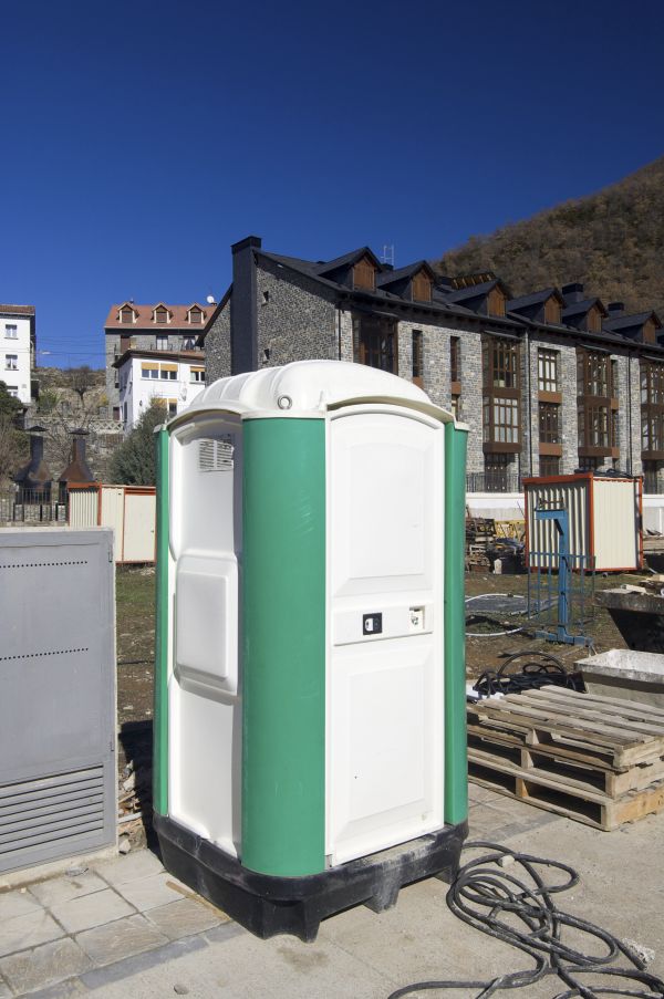 Outdoor event porta potties with handwashing station in Southern California